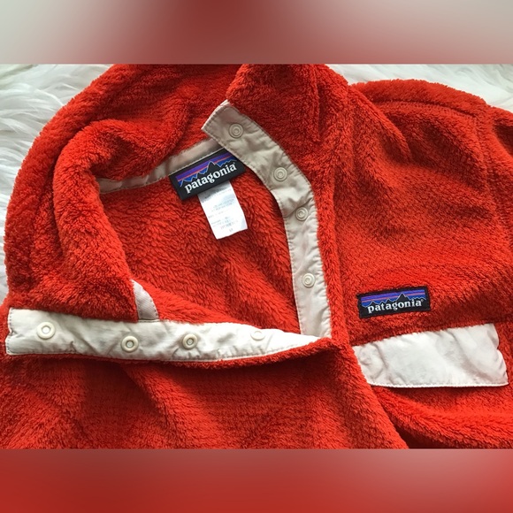 🏔Patagonia Re tool snap T fleece red pullover Red beige size M - Picture 9 of 11